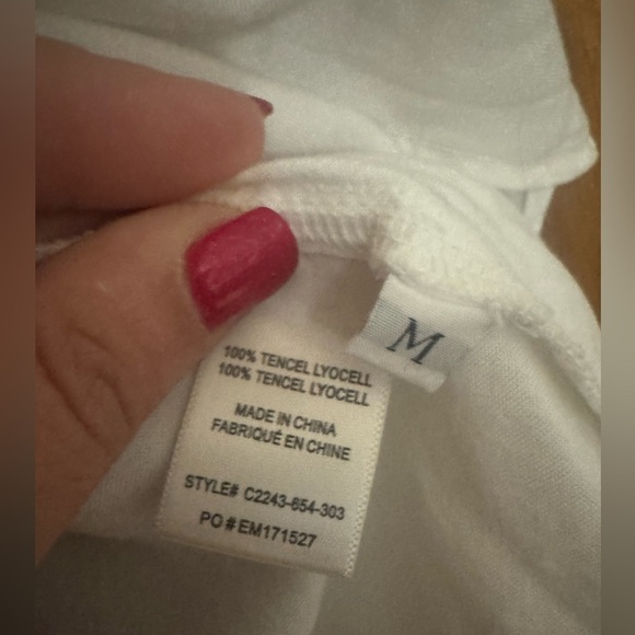 Cloth and Stone for Anthropologie White Frayed Edge Camisole Tank Blouse Tunic - Picture 3 of 6